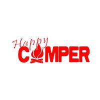 Happy Camper Letters Car Truck Body Window Decals Reflective Sticker Decor - Red
