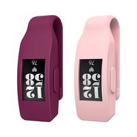 MoKo 2-Pack Clip Holder Compatible with Fitbit Inspire/Inspire HR, Soft Silcone Clip Clasp Case Women Men for Fitbit Inspire/Inspire HR - Wine Red & Sakura Pink