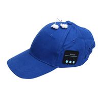 Jiecikou Bluetooth Baseball Cap Wireless Summer Hats Men Women Fasion Caps Hands Free Microphone Stereo Wireless Headphone for Women Blue