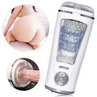Automatic Cup for Men Automatic Mǎssǎge Cup Vibrate Interaction Ideal Toy Endless Pleasure Real Oral Deluxe Cup Best Gift White