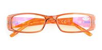 Reduce Eyestrain,Anti Blue Rays,UV Protection,Pattern Computer Gaming Glasses(Orange,Amber Tinted Lenses) +3.00