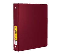 BAZIC 1.5"  Burgundy 3-Ring Binder w/ 2-Pockets (Case of 12) (4130-12)