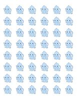 blue elephant stickers 48 BABY BLUE ELEPHANT ENVELOPE SEALS LABELS STICKERS 1.2" ROUND blue elephant wall decal