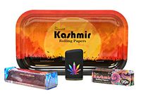 Bundle-7 Items - Kashmir 1 1/4 Supreme, Torch Lighter, 110 Roller and Rolling Papers Depot Rolling Tray (N3)