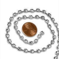 Silver Glass Rhinestone Chains 10 Yard | Width: 4.5 mm | Length - 10 YDS Width 4 1/2 mm
