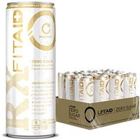 LIFEAID FITAID Rx Zero, Keto-Friendly, #1 Post-Workout Recovery Drink, 0g Sugar, Quercetin, Creatine, BCAAs, Omega-3s, Green Tea, 5 Calorie, No Artificial Sweeteners Pack of 12), 12 Fl Oz