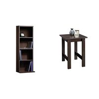 Sauder Beginnings Multimedia Storage Tower, 12-Inch,Cinnamon Cherry + Sauder Beginnings End Table, Cinnamon Cherry_Bundle