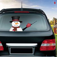 ALEXTREME Rear Wiper Decal Sticker Christmas Stickers Santa Claus/Snowman Waving Arm Wiper Decals Car Sticker Styling Decor Christmas Stickers Cute Santa Claus Waving Windshield Wiper Decal