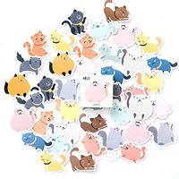 tealn Small Size Laptop Stickers Decals, 45pcs Doraking Boxed DIY Decoration Super Cute Cats Stickers