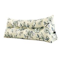 Qi Peng Mat Cushion-Bed Cushion Large Back Long Pillows On The Bed Triangular Washable Lumbar Pillow Protection Waist Double Bed Canvas Flower Pattern-Light Color Sofa Cushion (Size : 180cm)