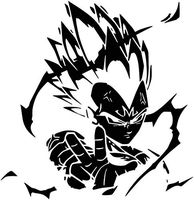 DBZ Dragon Ball Z Super Saiyan Vegeta, White, 6 Inch, Die Cut Vinyl Decal, For Windows, Cars, Trucks, Toolbox, Laptops, Macbook-virtually Any Hard Smooth Surface