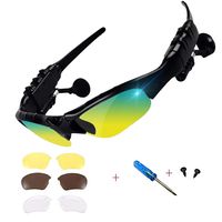 Wireless Bluetooth Headphones Stereo 4.1 Music Anti-ray Bluetooth Sunglasses for Men Support Both Headset and Hands-free for All Kinds of Cell Phone (black-colorful)