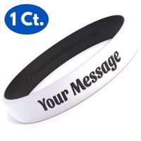 Custom LUXE Silicone Wristband - Personalized Customizable Silicone Rubber Bracelet - Customized For Gifts, Support, Causes, Fundraisers, Awareness - Men, Women, Kids (Pearly White, Large)