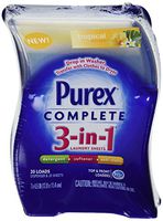 Purex 3 in 1 Laundry Sheets Tropical Escape, Detergent - Fabric Softener and Anti Static Cling All in One, 20 Pack in Hard Case
