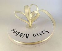 Ben Collection 1/4" X 50 Yards Double Face Satin Ribbon with Metallic Silver Edge (Ivory)