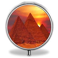 Pyramid Pill Case, Round Stainless Drug Organizer Container Medicine Cover for Pocket Daily&Weekly