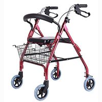 Walkers Elderly Trolley Multi-Function Four-Wheeled Foldable with Hand Brakes Gift (Color : B, Size : 606280cm)