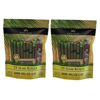 King Palm Slim Size Natural Pre Wrap Palm Leafs (2 Packs, 50 Rolls)