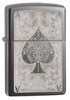 Zippo Spade Card Pocket Lighter, Black Ice