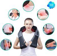 Shiatsu Neck Back shoulder Massager - Electric Neck and Back Massager with Heat, Deep Tissue 3D Kneading Massage Pillow for Shoulder, Leg, Body Muscle Pain Relief, Home, Office, and Car Use - With Bag