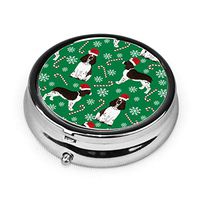 English Springer Spaniel Custom 2.1 Inches Round Pill Box Tablet Medicine Pocket Purse Travel Pill Vitamin Decorative Box Case Holder