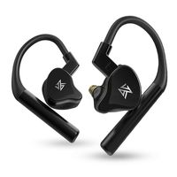 KZ E10 TWS Bluetooth Headphones Wireless 5.0 Sports Earphones Built-in Dual Mic 1DD+4BA HD Stereo Skin-Friendly Earhook Earbuds for Gym Running Workout (Obsidian Black)