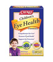 CATALO Children's Eye Health Formula - Vision Support with European Bilberry Extracts, Eyebright Extracts, Lycopene, Lutein & Zeaxanthin, Taurine, and Zinc, 60 Blueberry Flavor Chewable Tablets