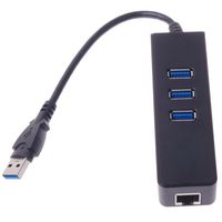 3-Port USB 3.0 Hub with Gigabit Cat-5 Ethernet Port and USB 2.0 Backwards Compatibility with True Plug and Play, for PC and Mac