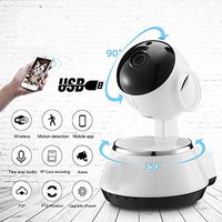 WiFi Camera with 2 Way Audio CMOS 1.0MP 3.6mm Lens IR-CUT 6-LED Night Vision Gimbal Indoor Wireless IP Camera, 720p Surveillance Camera with US Plug for Home Security, Baby, Pet, Nanny Monitor (White)