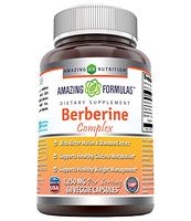 Amazing Formulas Berberine Complex 1250 mg per Serving 60 Veggie Capsules (Non-GMO,Gluten Free) - with Bittor Melon & Banaba Extract - Supports Healthy Glucose Metabolism
