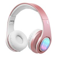 Esonstyle Gold Girls Bluetooth Headset Over Ear Foldable with Led Light Mode for Xmas Kids Girls Gifts