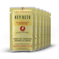 Exogenous Ketone Supplement, Key Keto: Patented BHB Salts (Beta-Hydroxybutyrate) - Formulated for Ketosis, to Burn Fat, Increase Energy and Focus, Supports a Keto Diet. 6 Keto Packets (Straw/Lem)