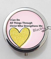 BlackKey I Can Do All Things Through Christ Who Strengthens Me 3-Compartment Decorative Pocket Gift Box Case Organizer for Pill, Color 1 -1486