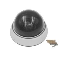 Home Safe Camera Outdoor Indoor Red LED Flashing Light White Dummy Dome CCTV Security Camera Cam(Black&White)