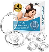 Silicone Magnetic Anti Snore Nose Clip, Professional Snore Reducing Aid, Snoring Stropper Device, Snoring Aids for Mouth Breathers and Snorers Clear 4 Pcs