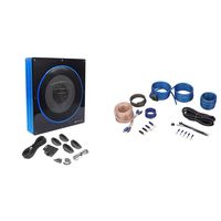 Rockville RW10CA 10" 800 Watt Slim Low Profile Active Powered Car Subwoofer Sub Bundle with Rockville RWK10 10 Gauge Amp Installation Kit ANL Fuse Holder 100% Copper RCA