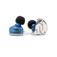 KZ ZS10 Pro 4BA+1DD Hybrid in-Ear Earphone with High Resolution 075mm 2pin Connector Detachable Cable (Without MIC, Blue)