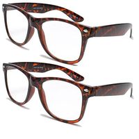 2 Pairs Deluxe Reading Glasses - Comfortable Stylish Simple Readers Rx Magnification (2 tortoise pair, 3 x)
