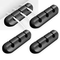 4 Packs Cable Clips, YUERSEAK Adhesive Desk Cable Management Cord Organizer Wire Holders, Suitable for Home and Office Power Cords, Charging Cables, Mouse Cable, etc. 3-3-3-3 Combination