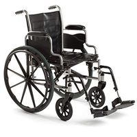 wheelchair Extra-Wide, 24" Wide Seat, Heavy Duty with Fixed Full Arms and Removable Footrests, Foldable Transit Travel Chair for Bariatric Elderly Handicapped