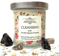 Art of the Root Cleansing Pure & Natural Soy Candle 100% Natural & Non Toxic with Crystals, Lemon, Eucalyptus & Rosemary Herbs and Essential Oils for Purification & Negativity (Wiccan Pagan Magick)