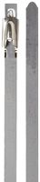 BAND-IT KE1188 Uncoated 304 Stainless Steel Ball-Lok Cable Tie, 3/16" Width, 42" Length, 0.010" Thick, 12" Maximum Diameter, Bag of 100