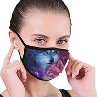Soft Earloop Mouth Cover, Dustproof Pollenm Smog Mouth-Muffle with Adjustable Elastic Band - Windproof Blue Universe Galaxy Magic Wolf in The Space Half Face Mouth Cover