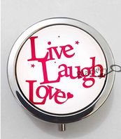 BlackKey Live Laugh Love Quote 3-Compartment Decorative Pocket Gift Box Case Organizer for Pill, Color 1 -103