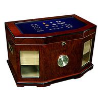 Large Premium Desktop Humidor - Glass Top -US Army, Officer and Warrant Officer Rank Insignia