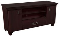 South Shore Large TV Stand with Doors and Drawer for TVs up to 65'', Dark Mahogany