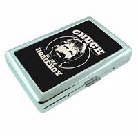 Chuck Is My Homeboy Funny Action Icon Metal Silver Cigarette Case Holder Wallet RFID-blocking