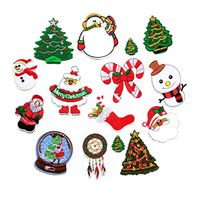 SUPVOX Christmas Iron on Patches Embroidery Ironing Patches Appliques Santa Tree Snowman Beer Jingle Bell Patches for DIY Jackets Jeans Bags Cloth 1 Set