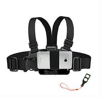 Junior Size GoPro Chest Mount with Action Mount Adapter for Smartphone, w/J-Hook & Screw, Operable with Any Smartphone. Strongest Hold on The Market.