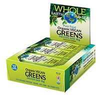 Whole Earth & Sea Organic Vegan Greens Protein Bars Natural Factors 12 Bars (1 .75g) Box